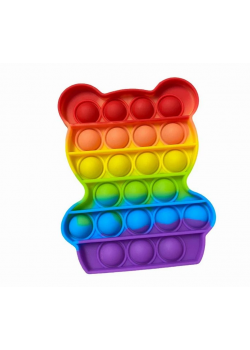 Fidget Popper: Rainbow Teddy Bear